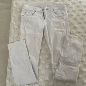 Straight rag and bone white jeans low rise